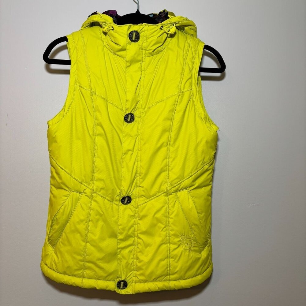 Burton Women's Hooded Puffer Vest – Bright Yellow Winter Layer‎ - Picture 4 of 16